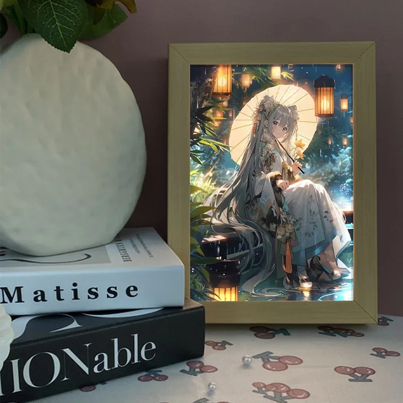 Lighting Decor Photos - ชุดภาพวาดแสง Hatsune Miku จิตรกรรมตกแต่งกรอบรูปไฟสร้างสรรค์กลางคืน