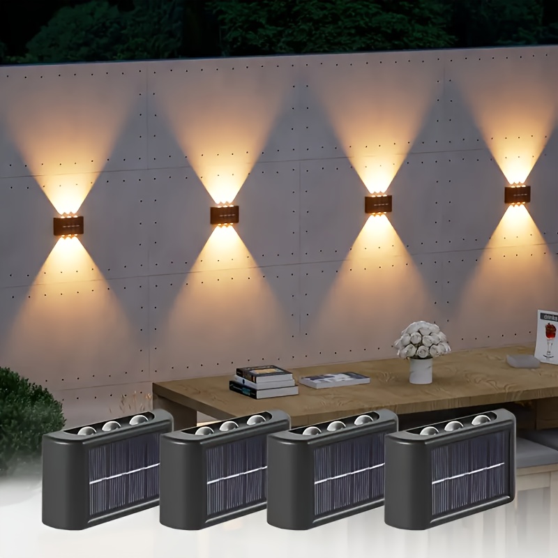 Yard Lighting Decor - ไฟ LED พลังงานแสงอาทิตย์สำหรับภายนอกอาคาร กันน้ำ ติดผนัง ส่องสว่างขึ้นและลง