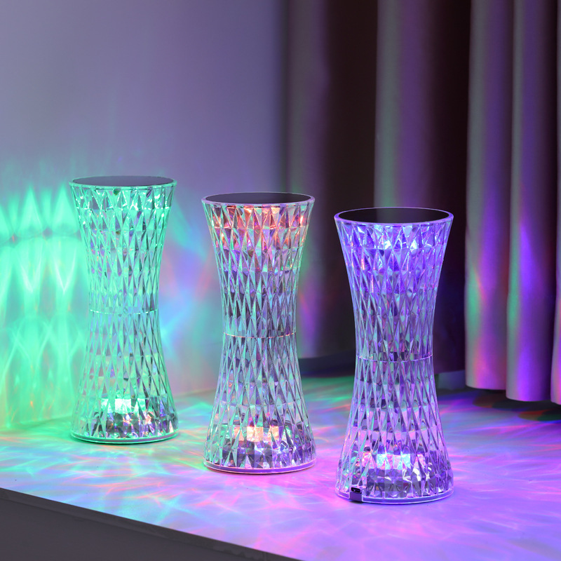 Led Lighting Decor - โคมไฟตั้งโต๊ะคริสตัลอะคริลิคตกแต่งคริสต์มาส ไฟกลางคืนสำหรับห้องนอน ไฟ LED ข้างเตียง ของขวัญ