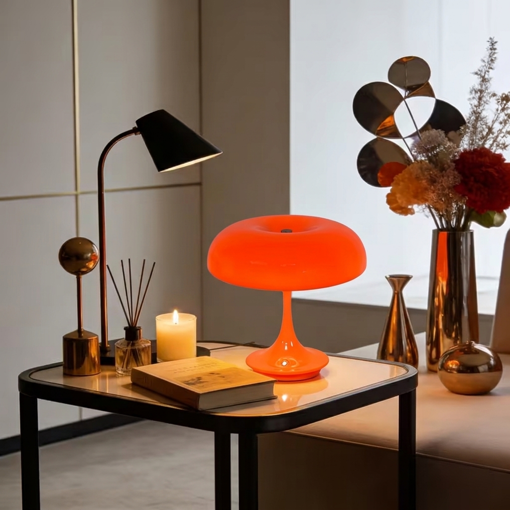 Mushroom Table Lamp - 1/2PCS LED โคมไฟตั้งโต๊ะรูปเห็ด,ชาร์จ USB,ระบบควบคุมแบบสัมผัส 3 สีหรี่แสงได้โคมไฟข้างเตียงสำหรับห้องนั่งเล่นห้องนอนตกแต่งสำนักงาน
