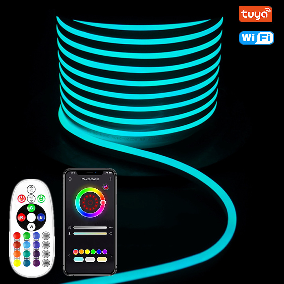 Decor Lighting Uk - ไฟนีออน LED RGB ควบคุมผ่าน WiFi, บลูทูธ