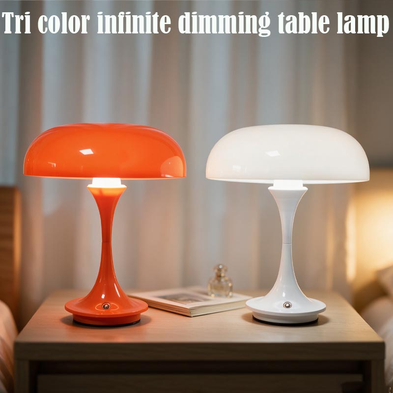 Mushroom Table Lamp - โคมไฟตั้งโต๊ะทรงเห็ดสไตล์เรโทร, ไฟบรรยากาศข้างเตียงแบบชาร์จไฟได้, โคมไฟกลางคืนขนาดเล็ก, ของตกแต่งโต๊ะอาหารในห้องรับประทานอาหาร