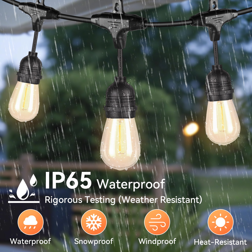 Decor Lighting Uk - ไฟสตริง LED สำหรับภายนอกอาคาร ขั้ว E27 ปลั๊กแบบ