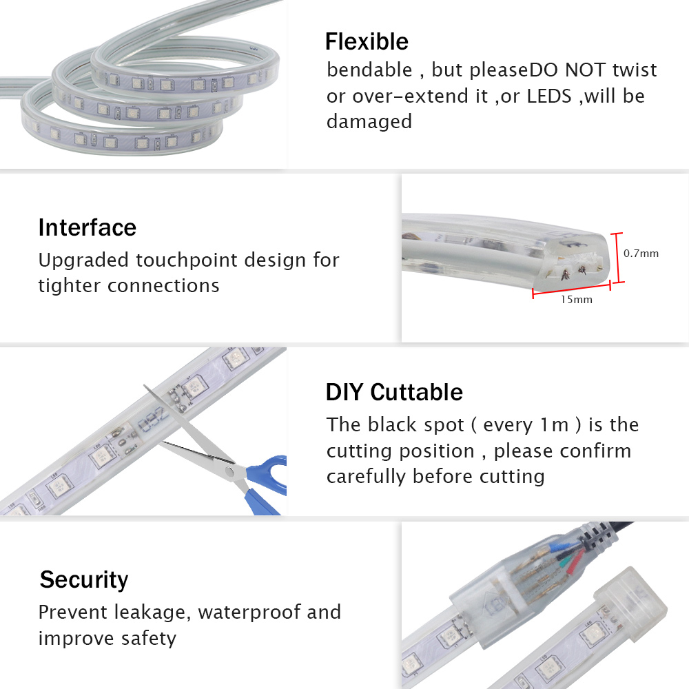 220V บลูทูธ RGB LED Strip Ligh - Decor Lighting Uk บทวิจารณ์และราคา