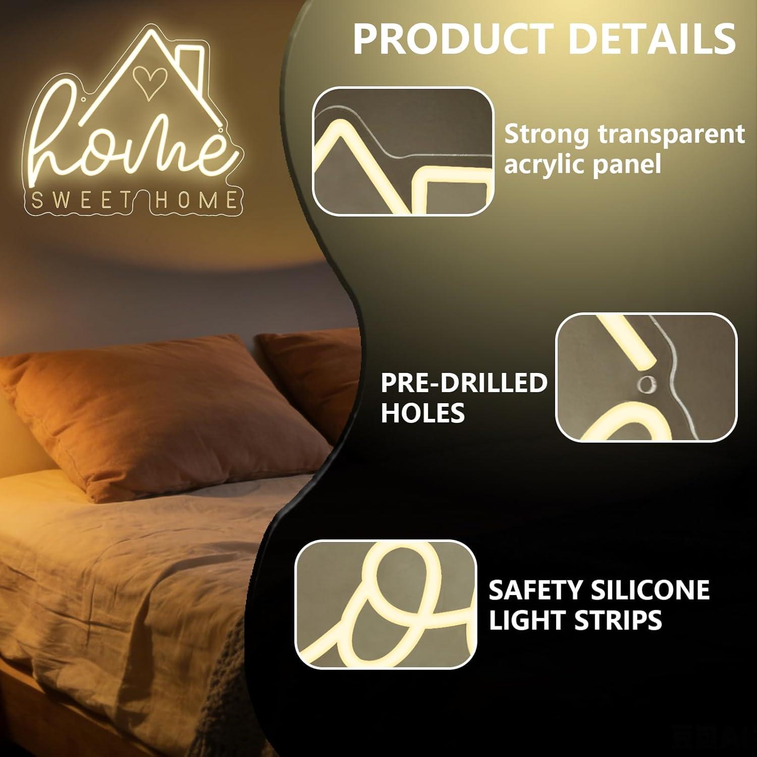ป้ายไฟนีออน Sweet Home ไฟ LED  - Lighting Decor For Room บทวิจารณ์และราคา