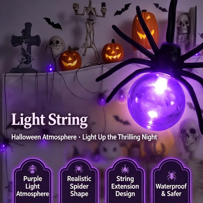 ไฟสาย LED รูปแมงมุมใช้พลังงานจ - Yard Lighting Decor บทวิจารณ์และราคา