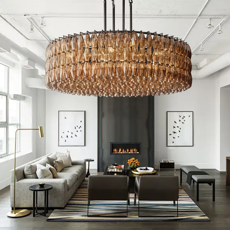 รับโคมระย้าแก้วสีเหลืองอําพันว - Lighting Decor Wow บทวิจารณ์และราคา