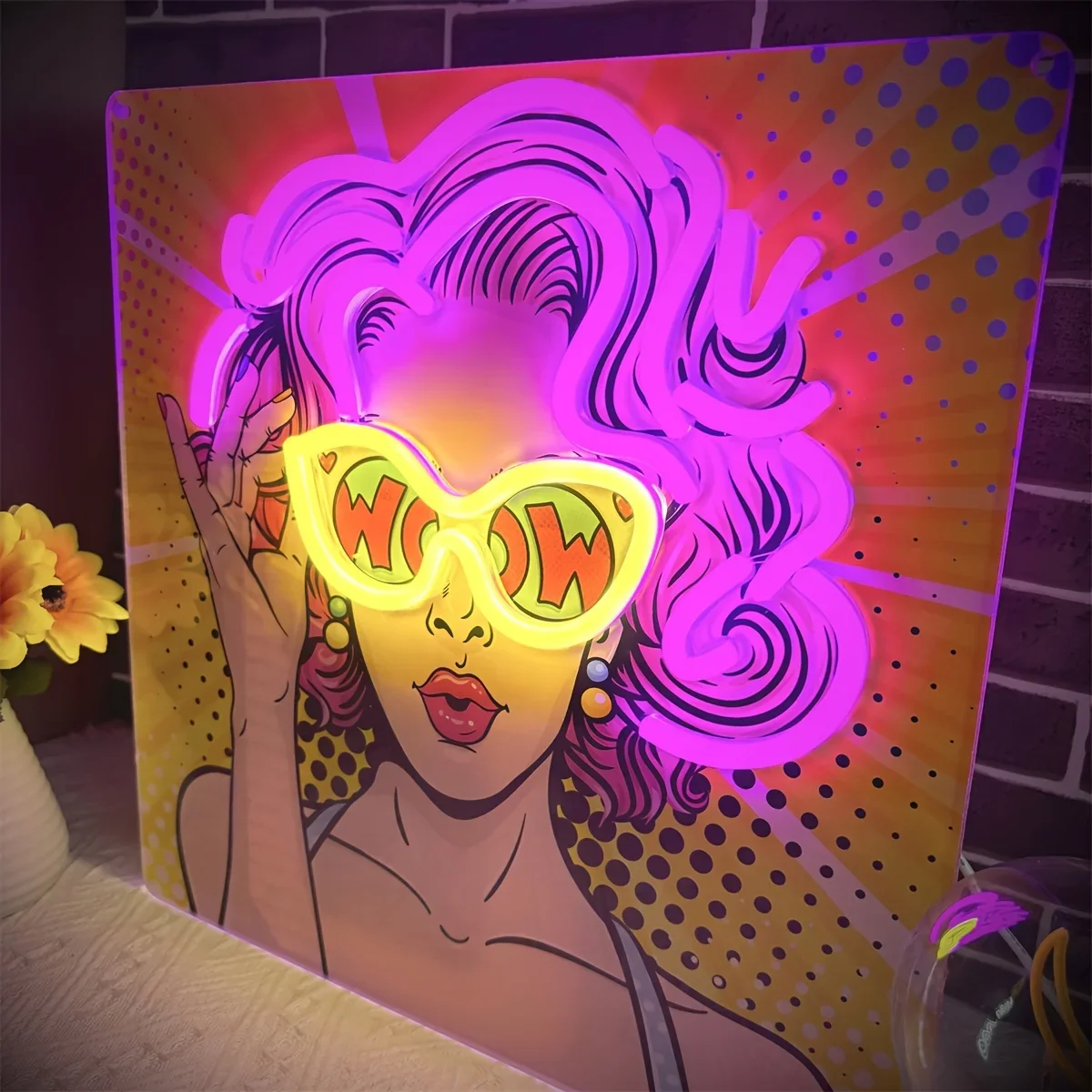 Wow Lady Pop Art LED Neon Sign - Lighting Decor Wow บทวิจารณ์และราคา
