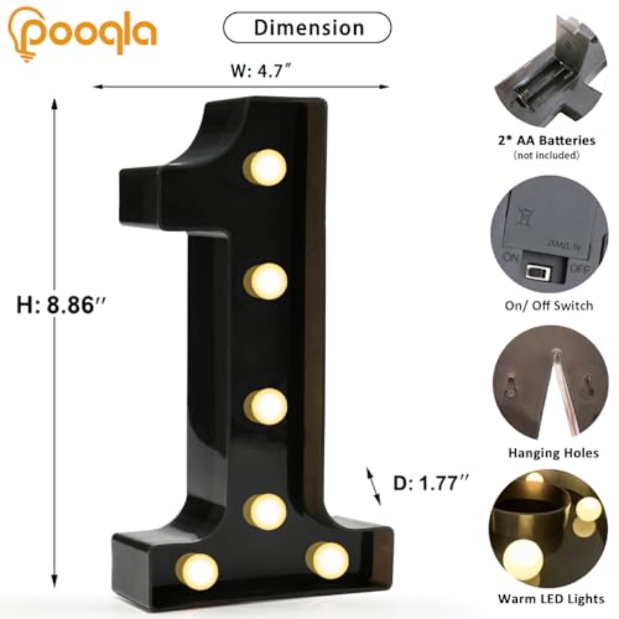 ไฟ LED ตกแต่งรูปตัวเลขและตัวอั - Light Up Letters Marquee บทวิจารณ์และราคา