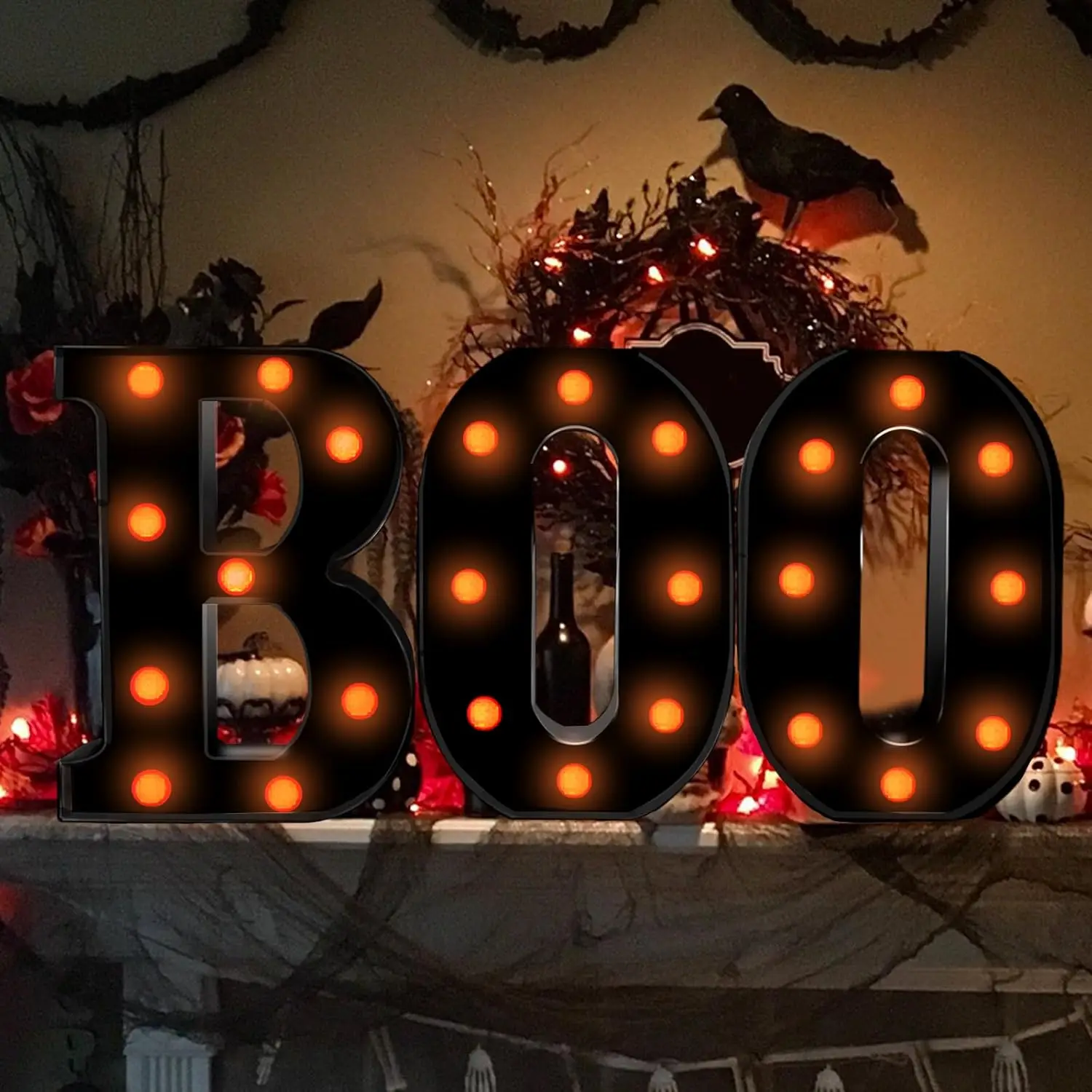 ไฟตกแต่งฮาโลวีนในร่ม - ไฟตัวอั - Light Up Letters Marquee บทวิจารณ์และราคา