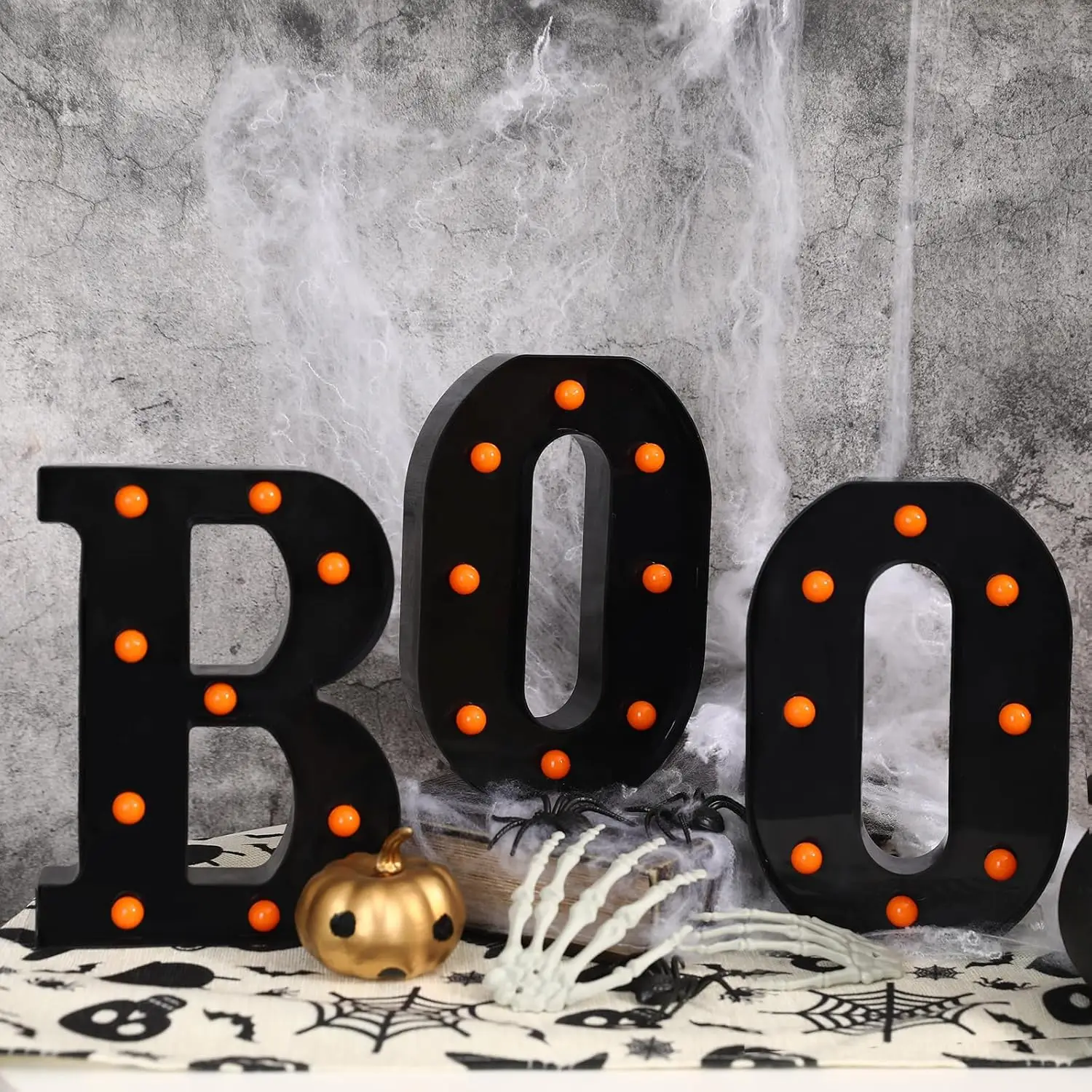 ไฟตกแต่งฮาโลวีนในร่ม - ไฟตัวอั - Light Up Letters Marquee บทวิจารณ์และราคา