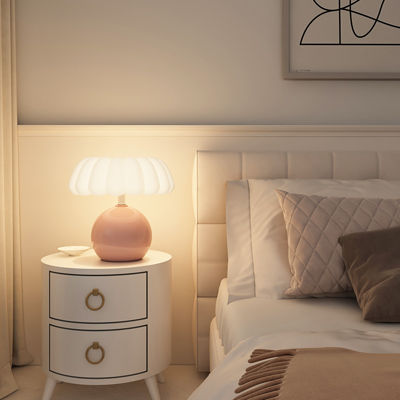 โคมไฟฟักทองตกแต่งสไตล์ครีมสไตล - Mushroom Table Lamp บทวิจารณ์และราคา