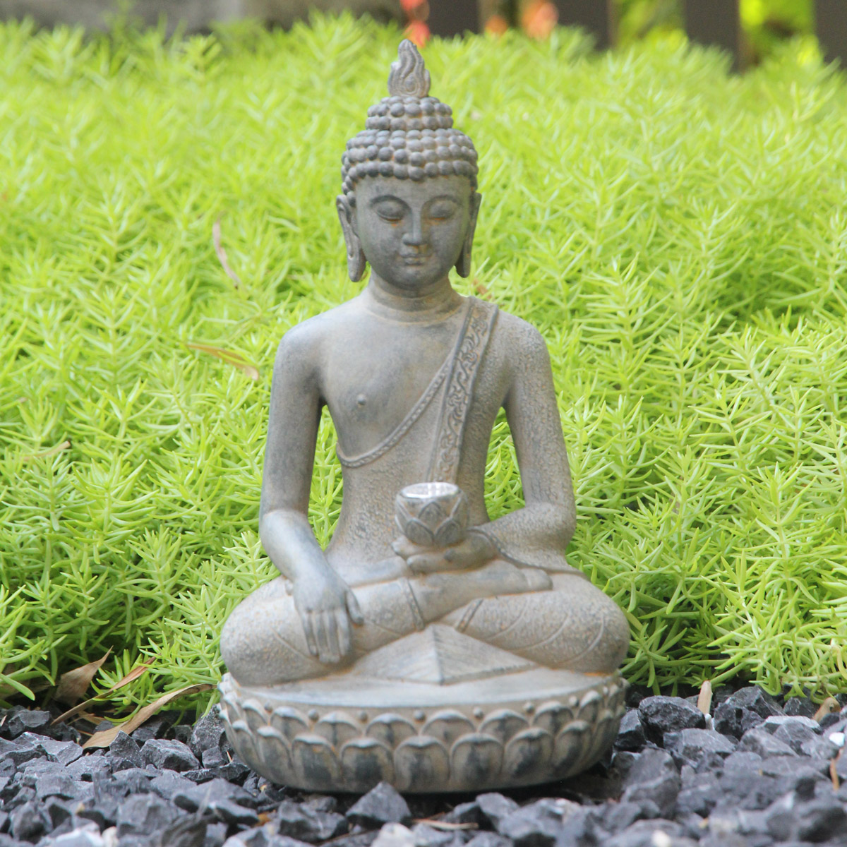 รูปปั้นพระพุทธรูปพลังงานแสงอาท - Decor Lighting India บทวิจารณ์และราคา
