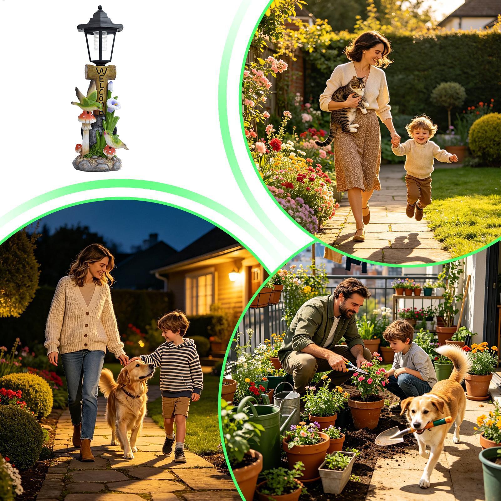 ไฟสวนพลังงานแสงอาทิตย์รูปปั้นเ - Yard Lighting Decor บทวิจารณ์และราคา
