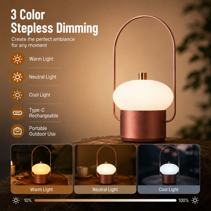 โคมไฟตั้งโต๊ะรูปเห็ดแบบพกพา ชา - Mushroom Table Lamp บทวิจารณ์และราคา