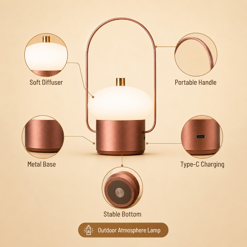 โคมไฟตั้งโต๊ะรูปเห็ดแบบพกพา ชา - Mushroom Table Lamp บทวิจารณ์และราคา