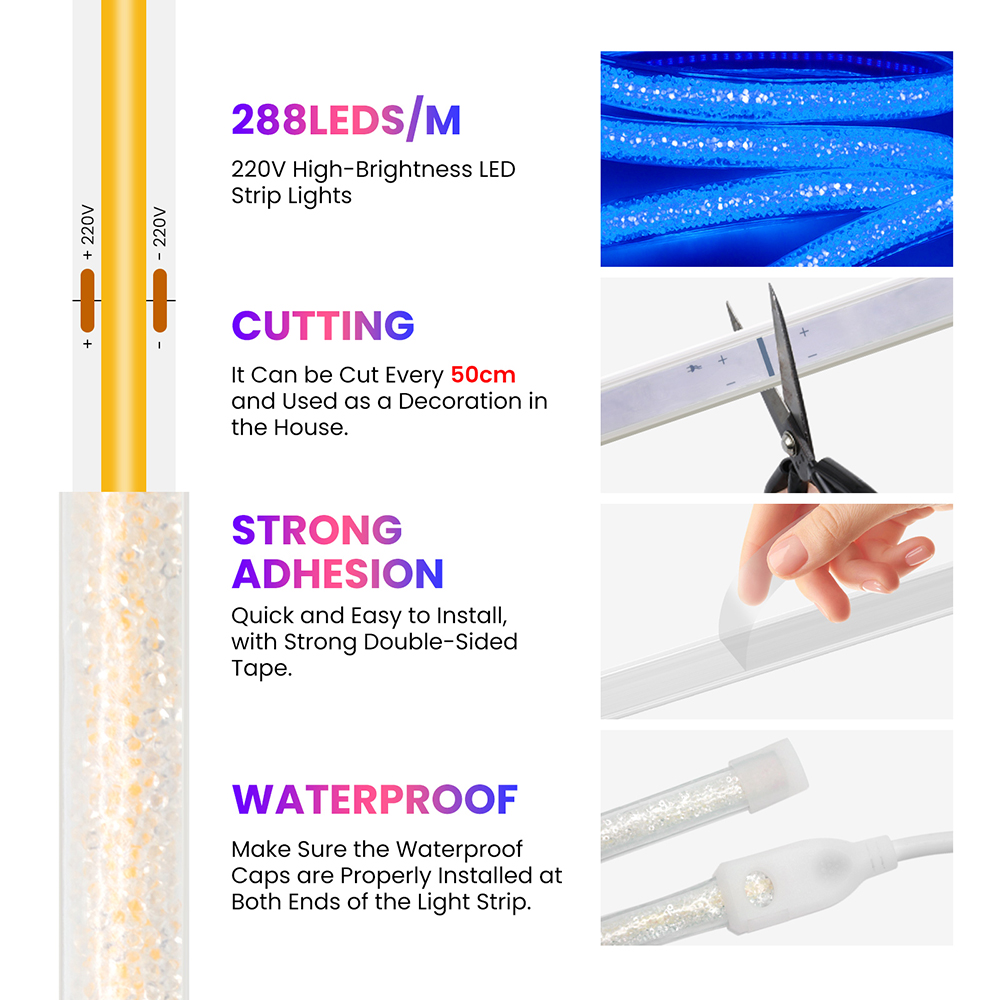 ไฟเส้นนีออนแบบคริสตัล COB สำหร - Decor Lighting Uk บทวิจารณ์และราคา