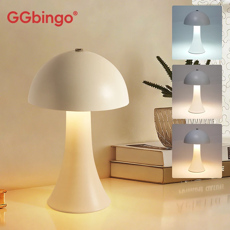 โคมไฟตั้งโต๊ะ LED แบบชาร์จไฟได - Mushroom Table Lamp บทวิจารณ์และราคา