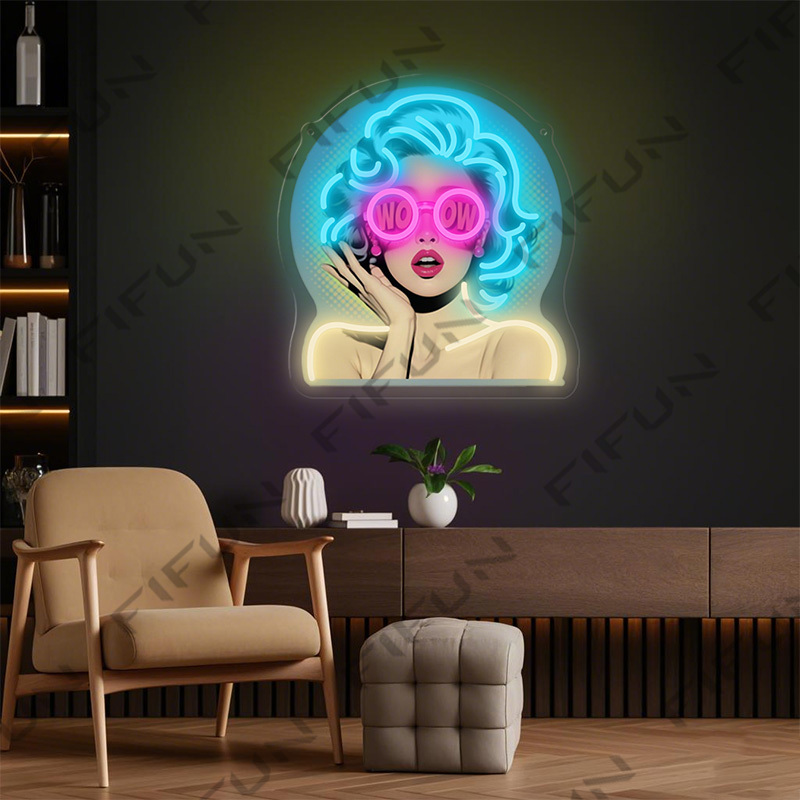 ป้ายไฟนีออน WOW Curl Girl พิมพ - Lighting Decor Wow บทวิจารณ์และราคา