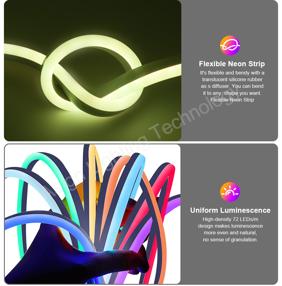 ไฟนีออน LED RGB ควบคุมผ่าน WiF - Decor Lighting Uk บทวิจารณ์และราคา