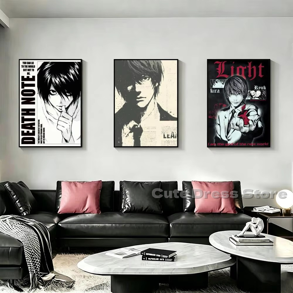 ภาพพิมพ์บนผ้าใบ Death Note แบบ - Lighting Room Decor Items บทวิจารณ์และราคา