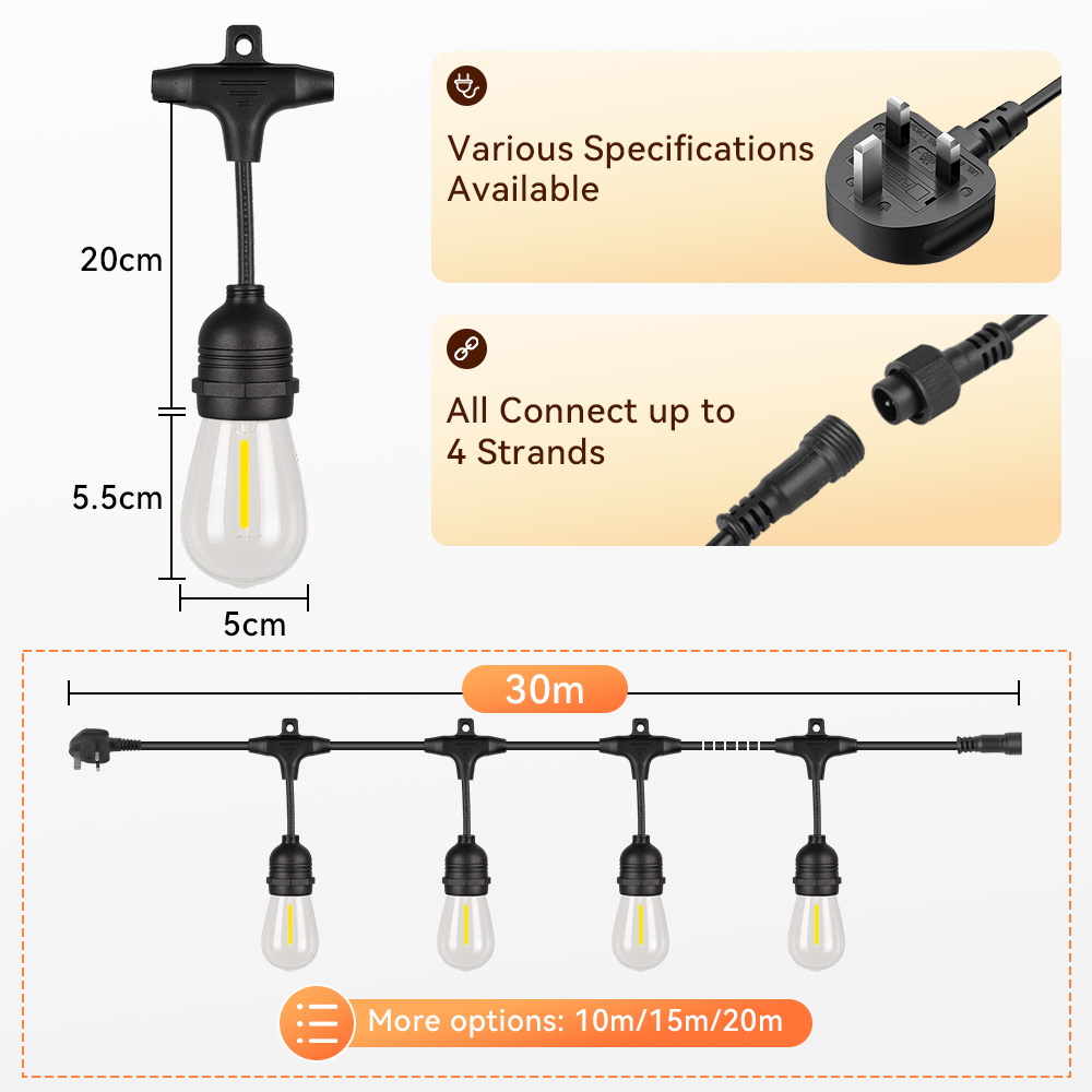 ไฟสตริง LED สำหรับภายนอกอาคาร  - Decor Lighting Uk บทวิจารณ์และราคา